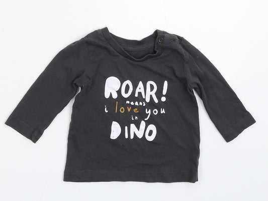 Matalan Baby Grey   Basic T-Shirt Size 6-9 Months