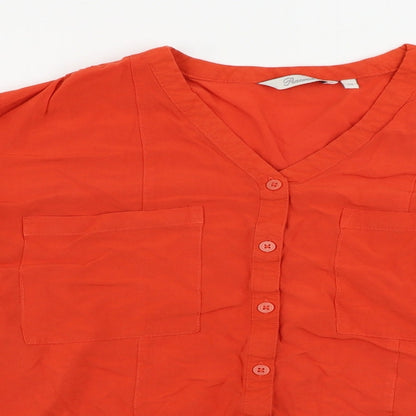 Peacocks Womens Red   Basic Button-Up Size 14