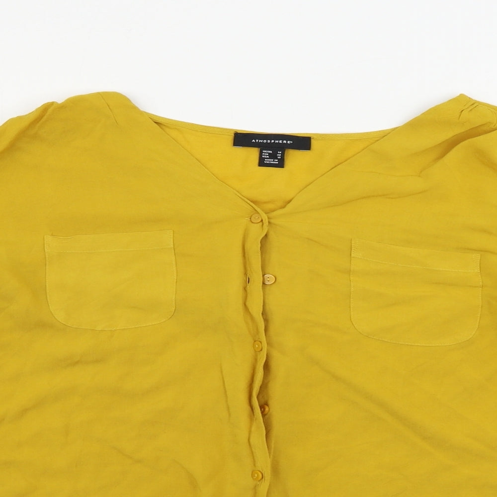Atmosphere  Womens Yellow   Basic Button-Up Size 14