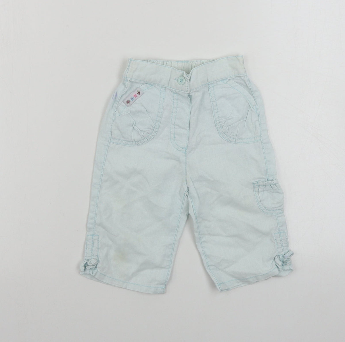 Additional front view of Cherokee girls’ blue cargo trousers, size 12-18, months