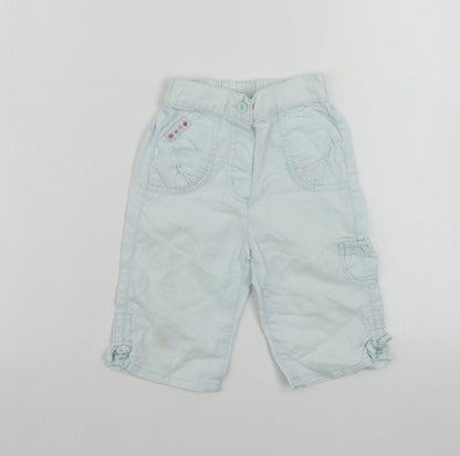 Additional front view of Cherokee girls’ blue cargo trousers, size 12-18, months