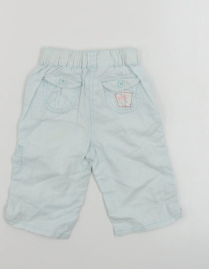 Back view of Cherokee girls’ blue cargo trousers, size 12-18, months