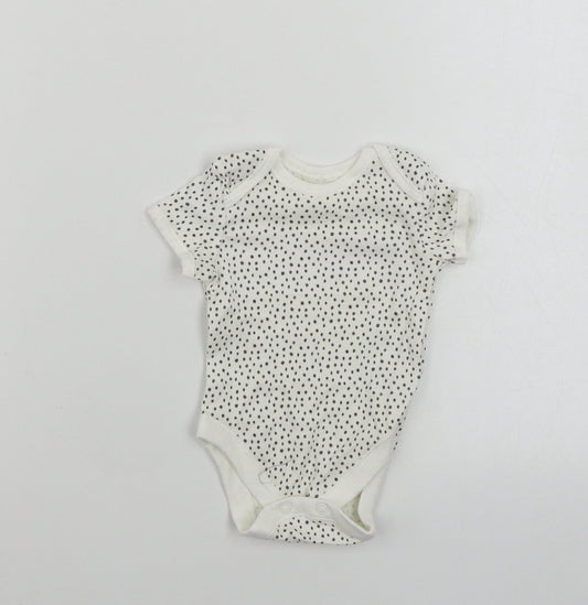 George  Baby White Polka Dot  Babygrow One-Piece Size 0-3 Months