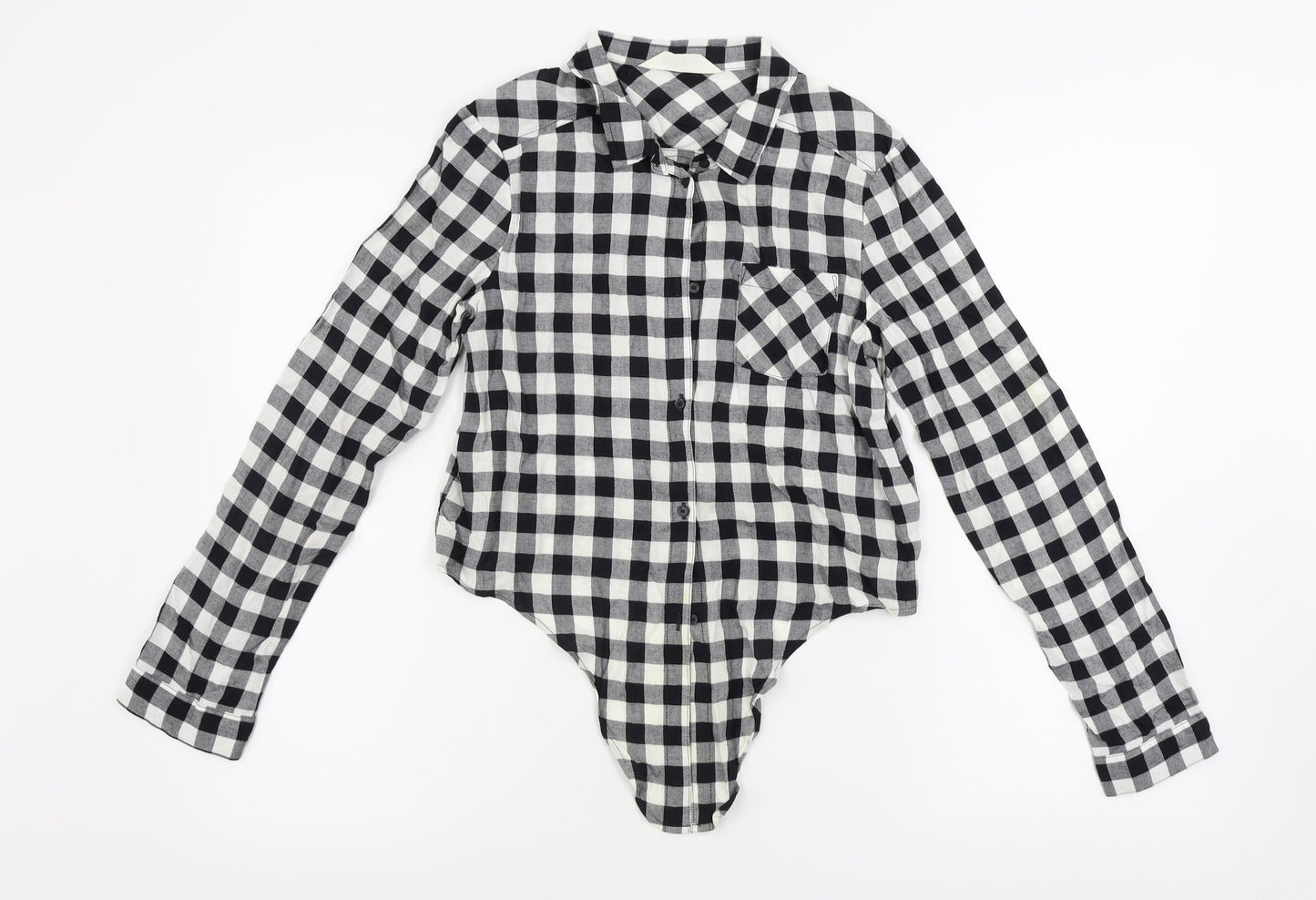 H&M  Girls White Check  Basic Button-Up Size 13-14 Years