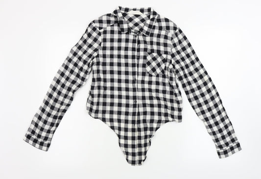 H&M  Girls White Check  Basic Button-Up Size 13-14 Years