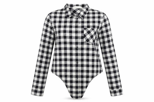 H&M  Girls White Check  Basic Button-Up Size 13-14 Years