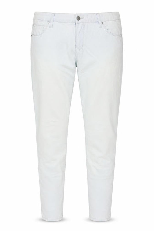 Front view of Denim & Co. women’s green skinny jeans, size UK 14, 32-inch leg