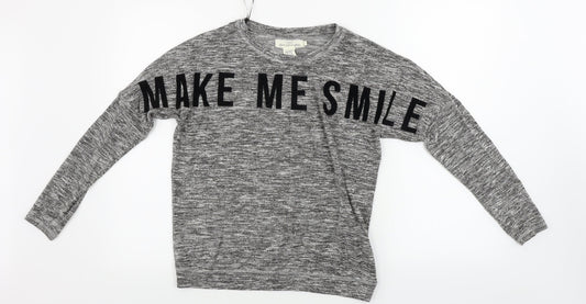 H&M  Girls Grey   Pullover Jumper Size 12-13 Years
