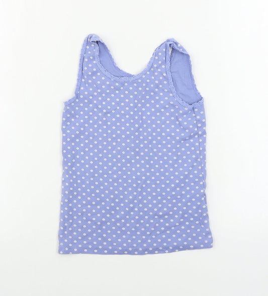 Matalan  Girls Black Polka Dot  Basic Tank Size 8-9 Years