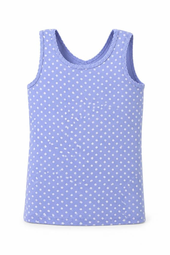 Matalan  Girls Black Polka Dot  Basic Tank Size 8-9 Years