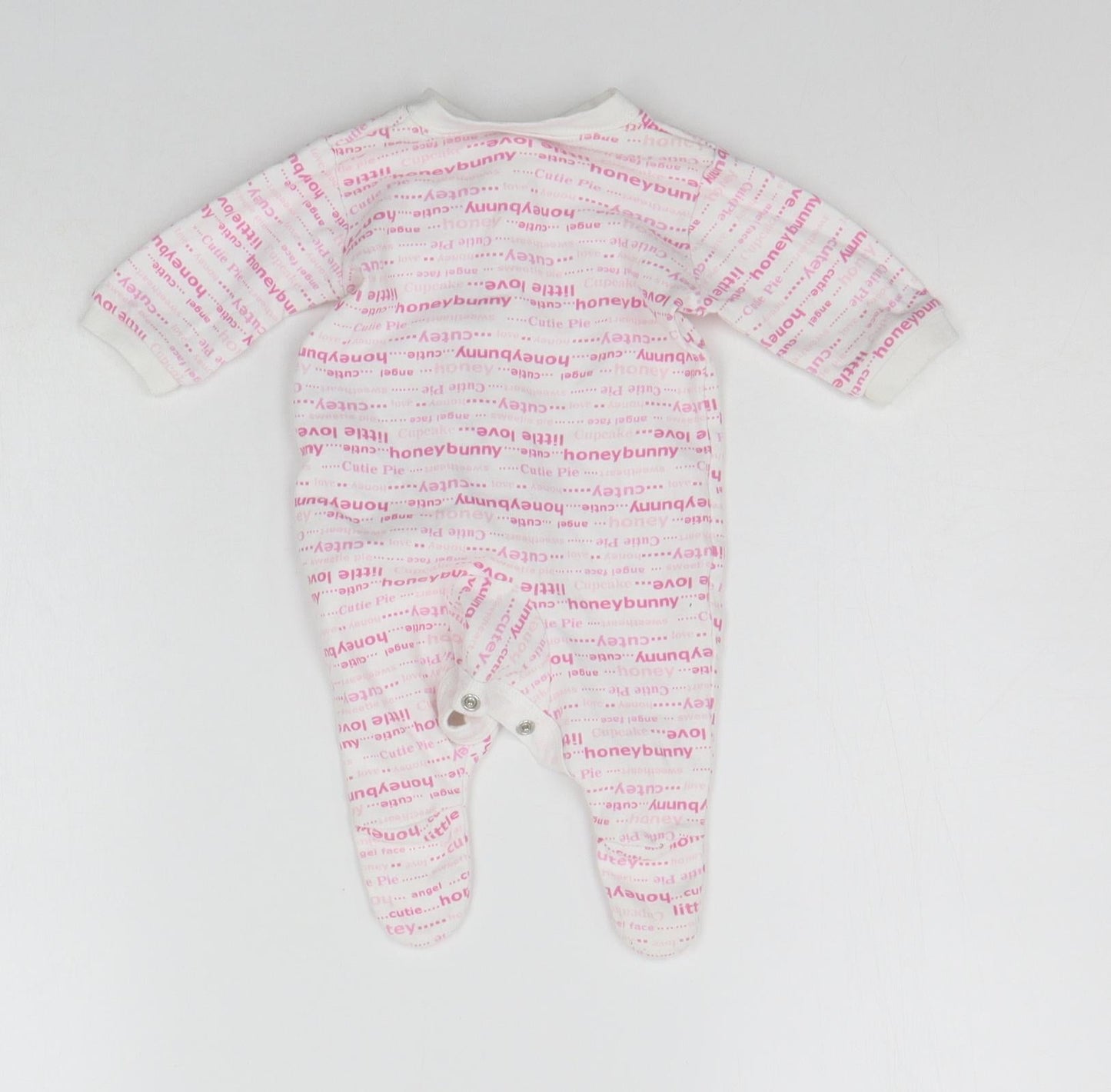TESCO Baby White Geometric  Babygrow One-Piece Size Newborn