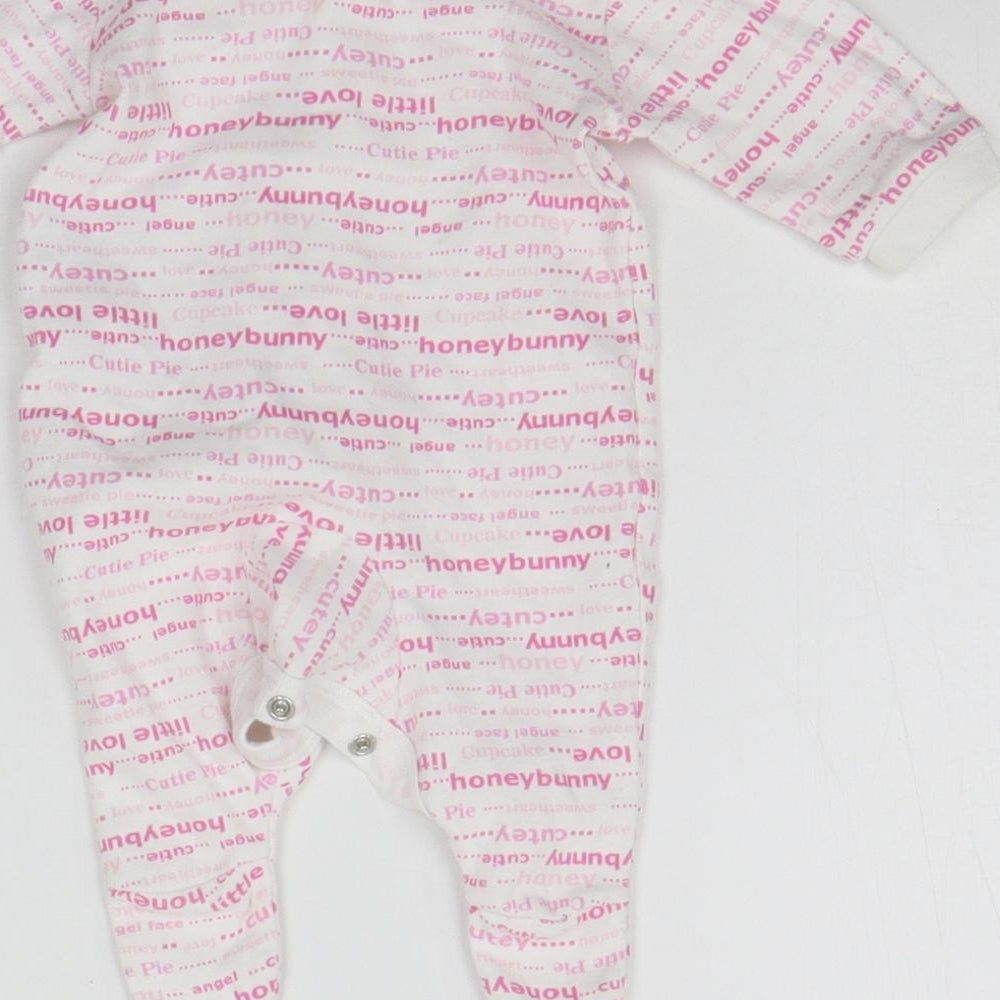 TESCO Baby White Geometric  Babygrow One-Piece Size Newborn