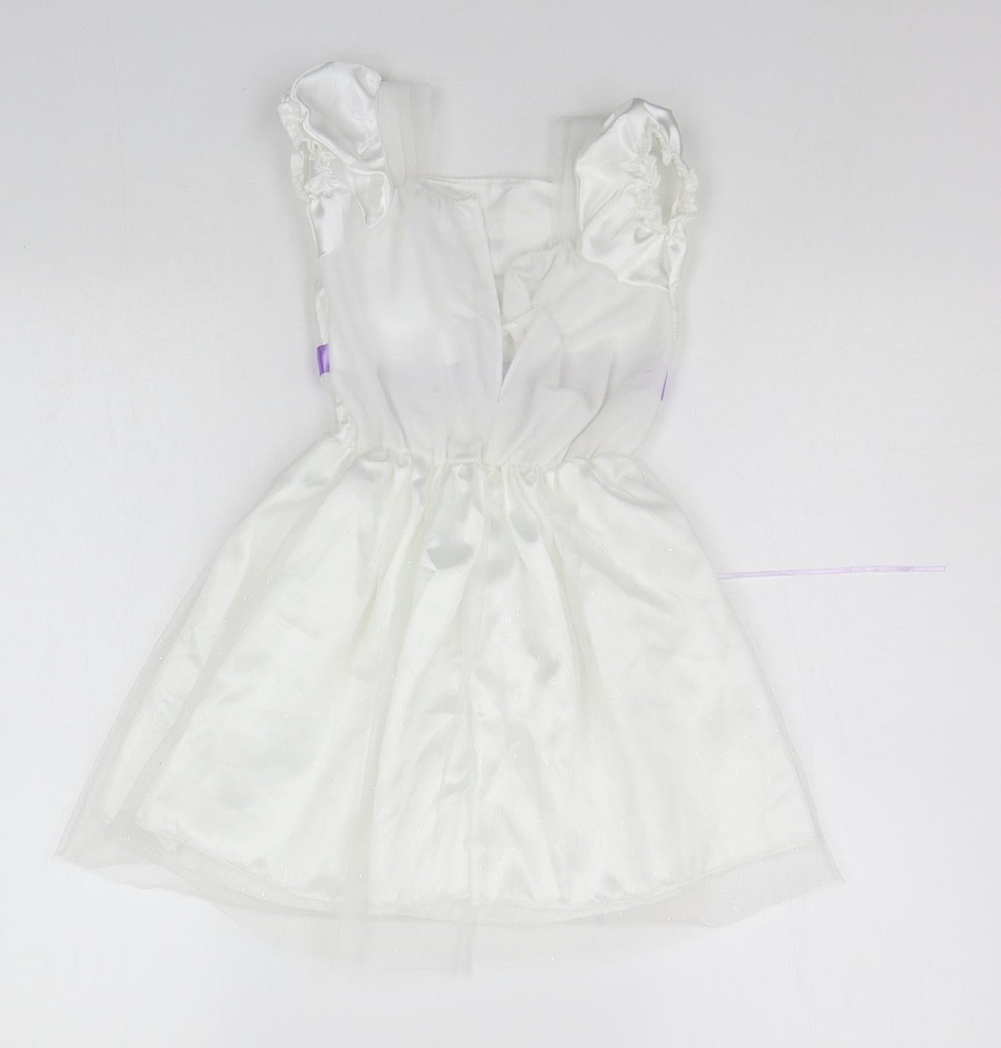 Preworn Girls White   A-Line  Size 3 Years  - Glitter Detail