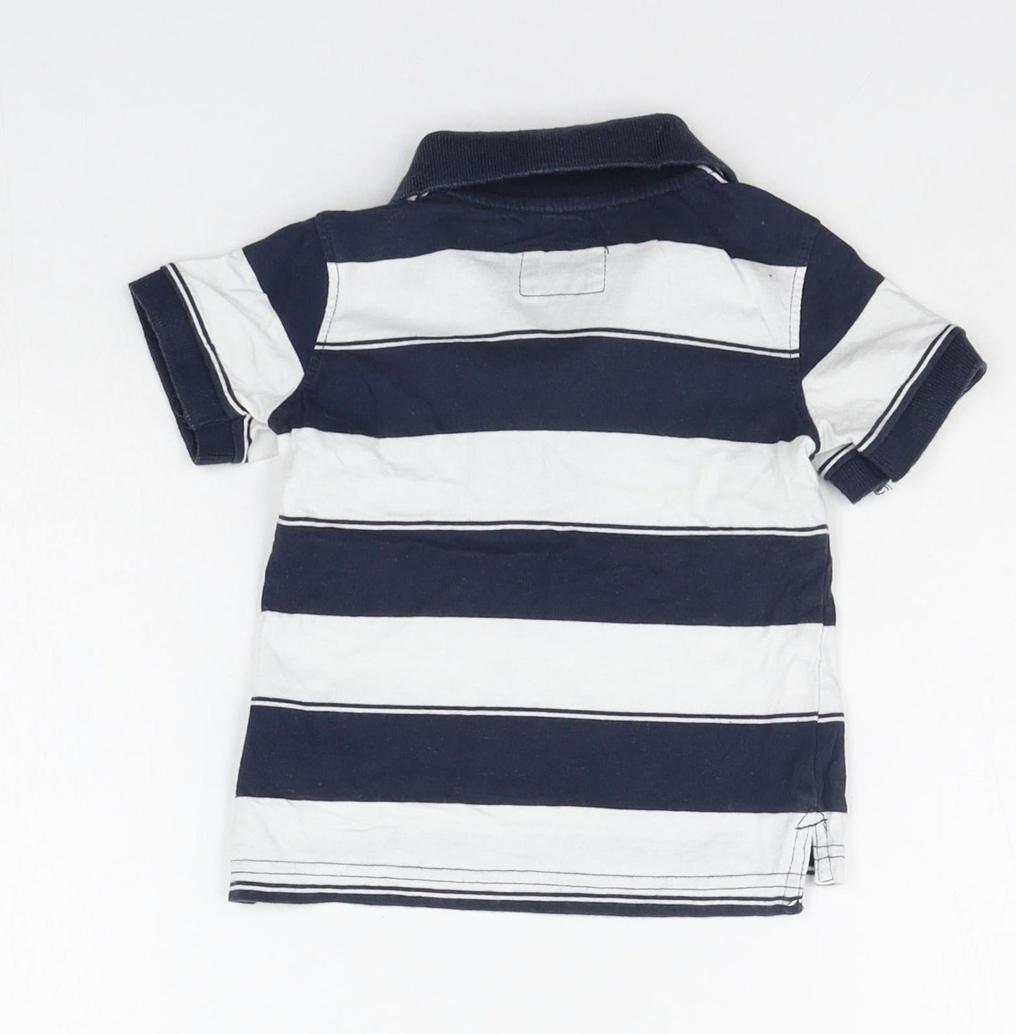 H&M Boys Blue Striped  Basic Polo Size 9-12 Months