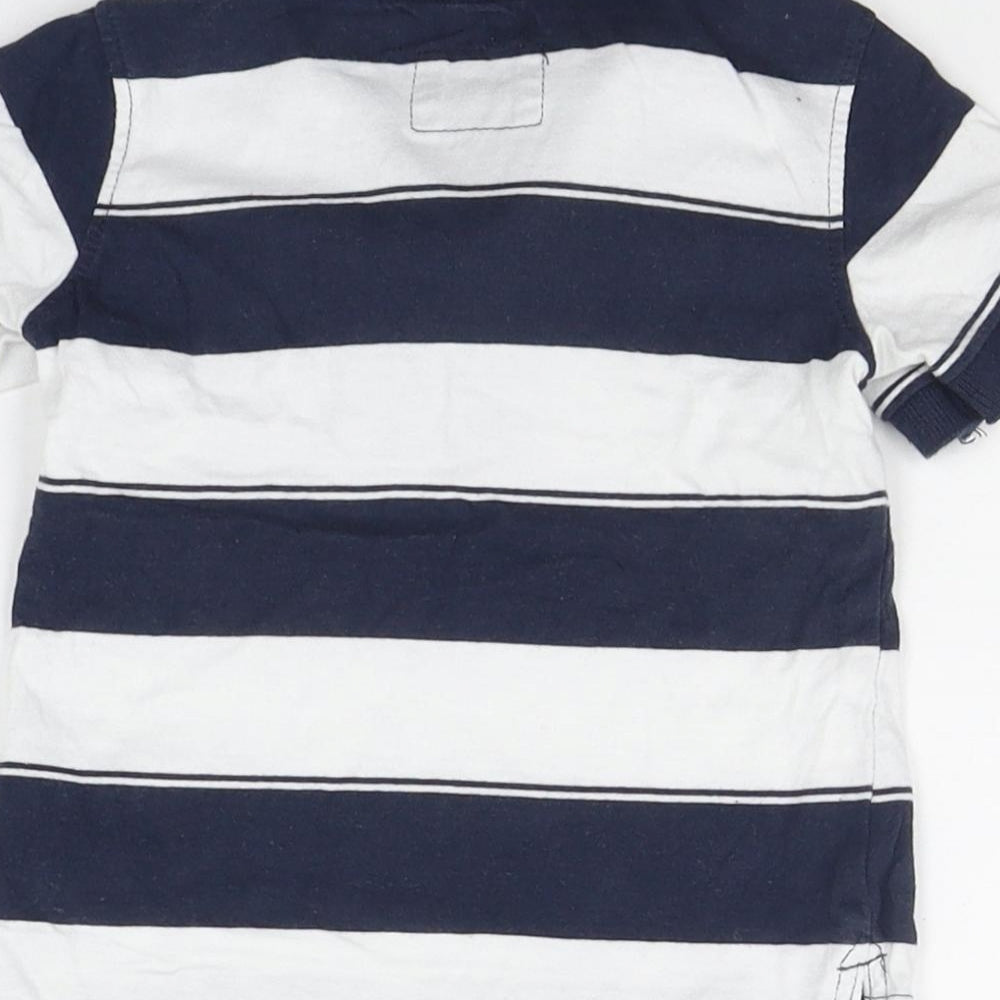 H&M Boys Blue Striped  Basic Polo Size 9-12 Months