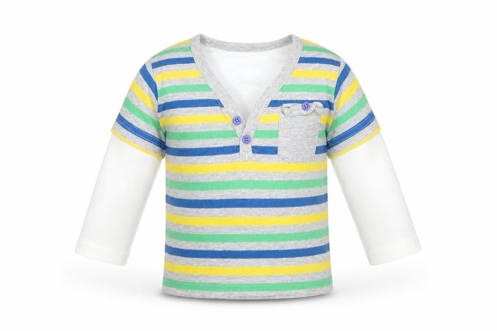 Earlydays Baby Multicoloured Striped  Basic T-Shirt Size 6-9 Months