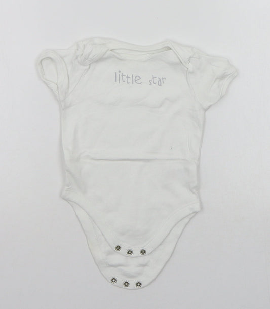 F&F Baby White   Babygrow One-Piece Size 6-9 Months  - Little Star