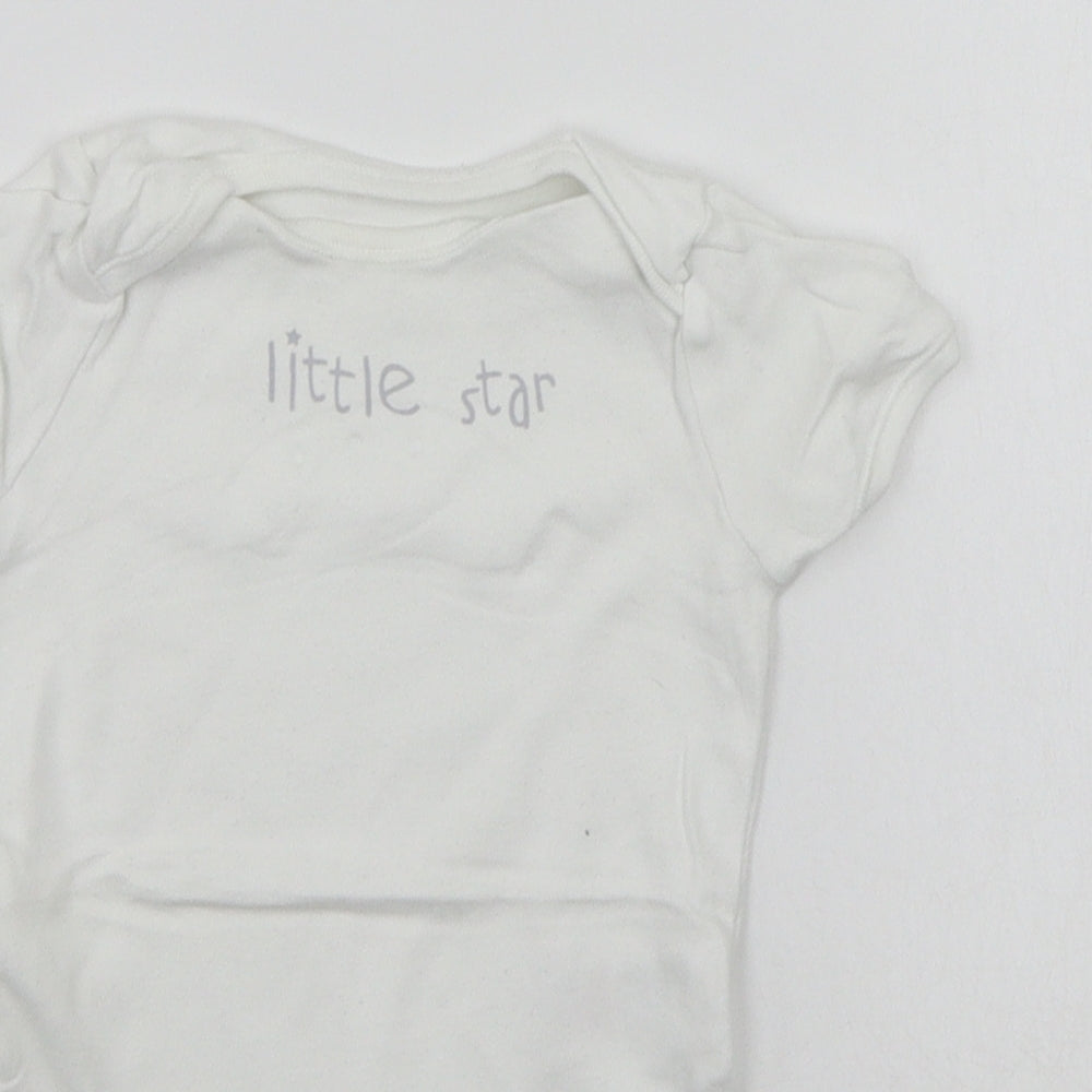 F&F Baby White   Babygrow One-Piece Size 6-9 Months  - Little Star
