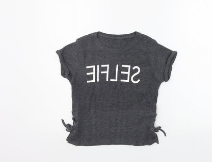 Additional front view of 915 Generation girls’ grey basic polo, size 12-13, years