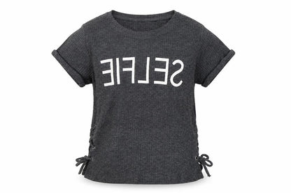 Front view of 915 Generation girls’ grey basic polo, size 12-13, years