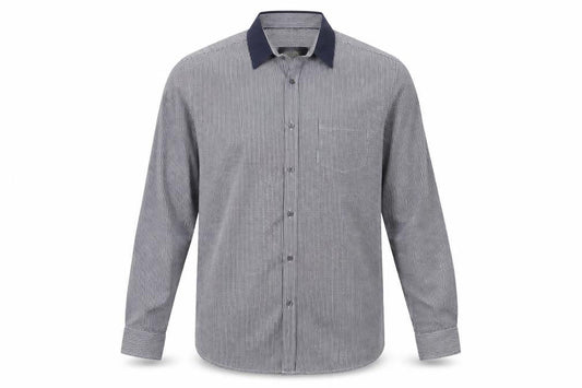 Retro Fire Mens Blue Check   Button-Up Size XL