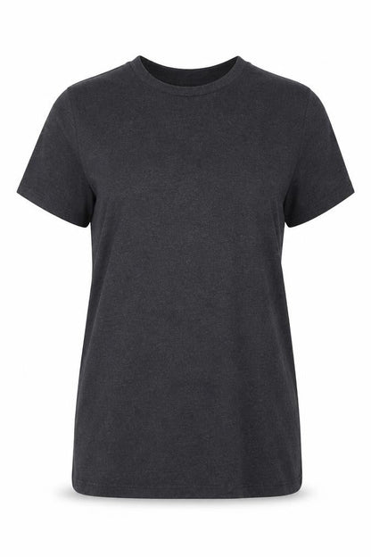 Front view of ASOS women’s grey basic t-shirt, size L