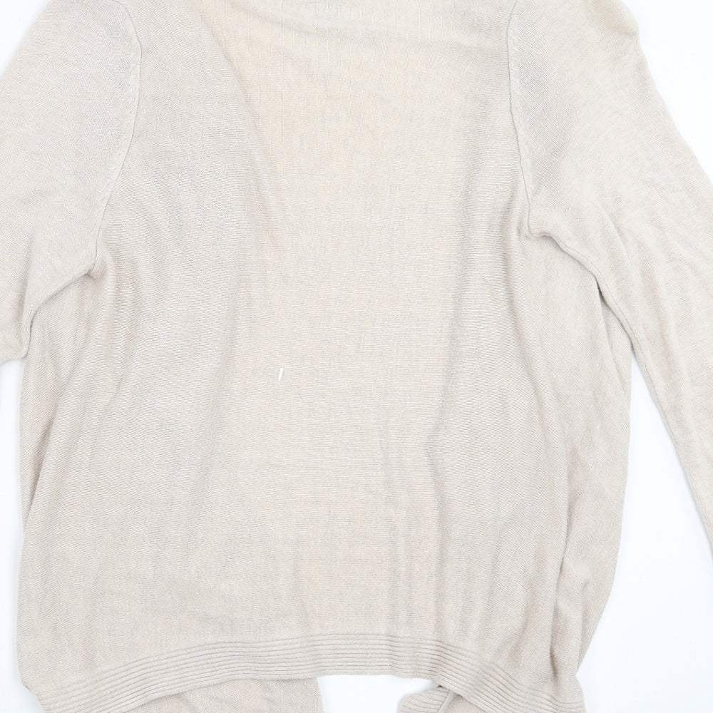 H&M Womens Beige  Knit Cardigan Jumper Size S