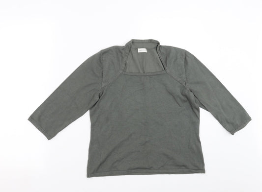 MINUET PETITE Womens Green  Knit Pullover Jumper Size M