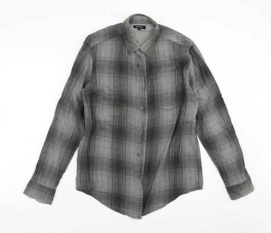 Preworn Mens Green Check   Button-Up Size M