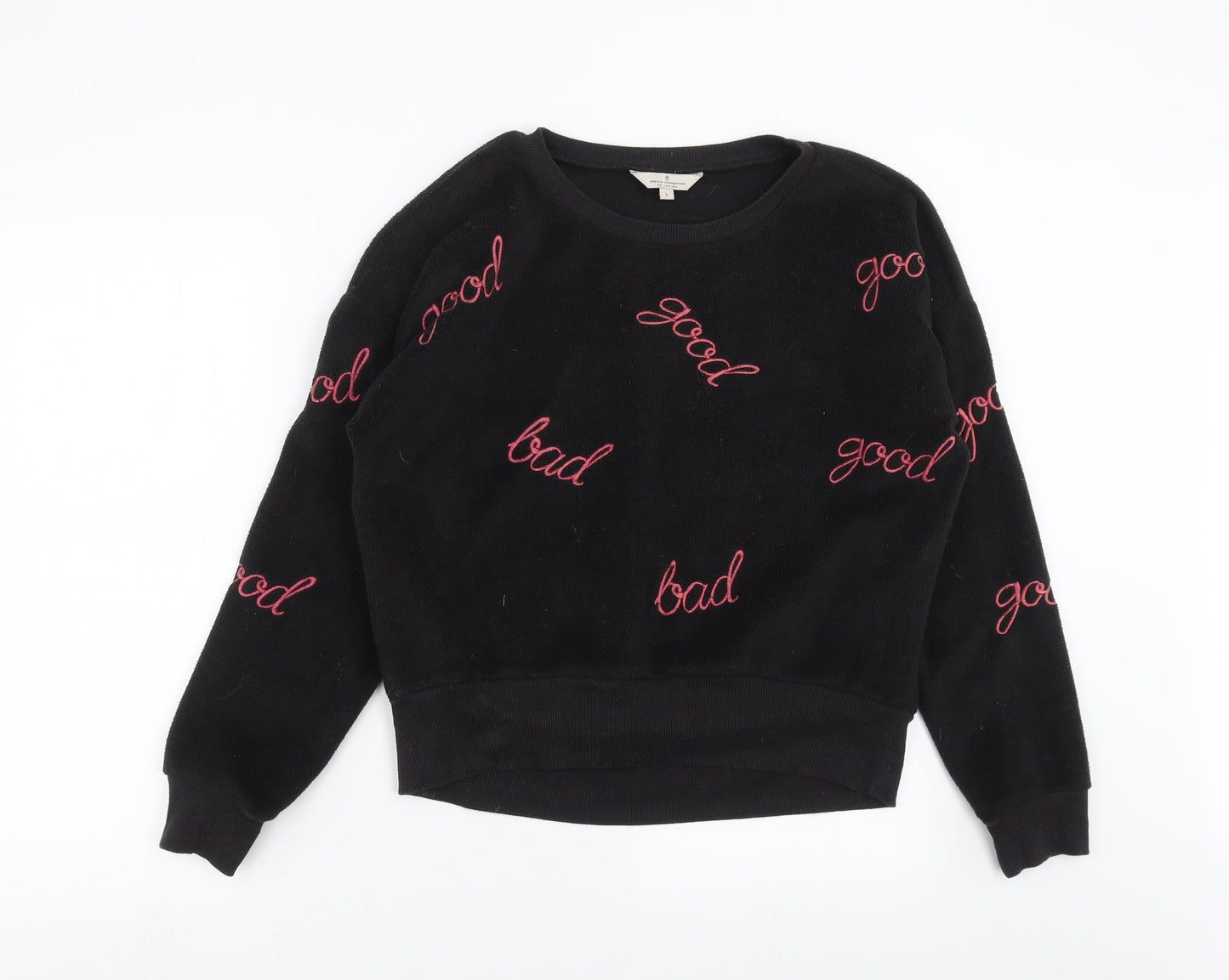 French Connection Womens Black   Pullover Sweatshirt Size L  - good bad