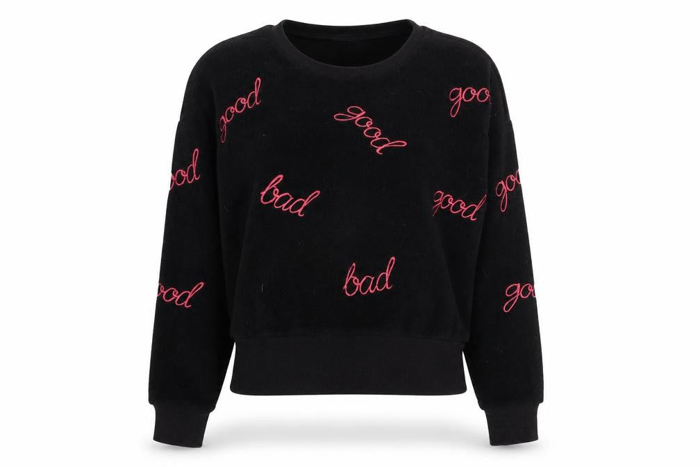 French Connection Womens Black   Pullover Sweatshirt Size L  - good bad