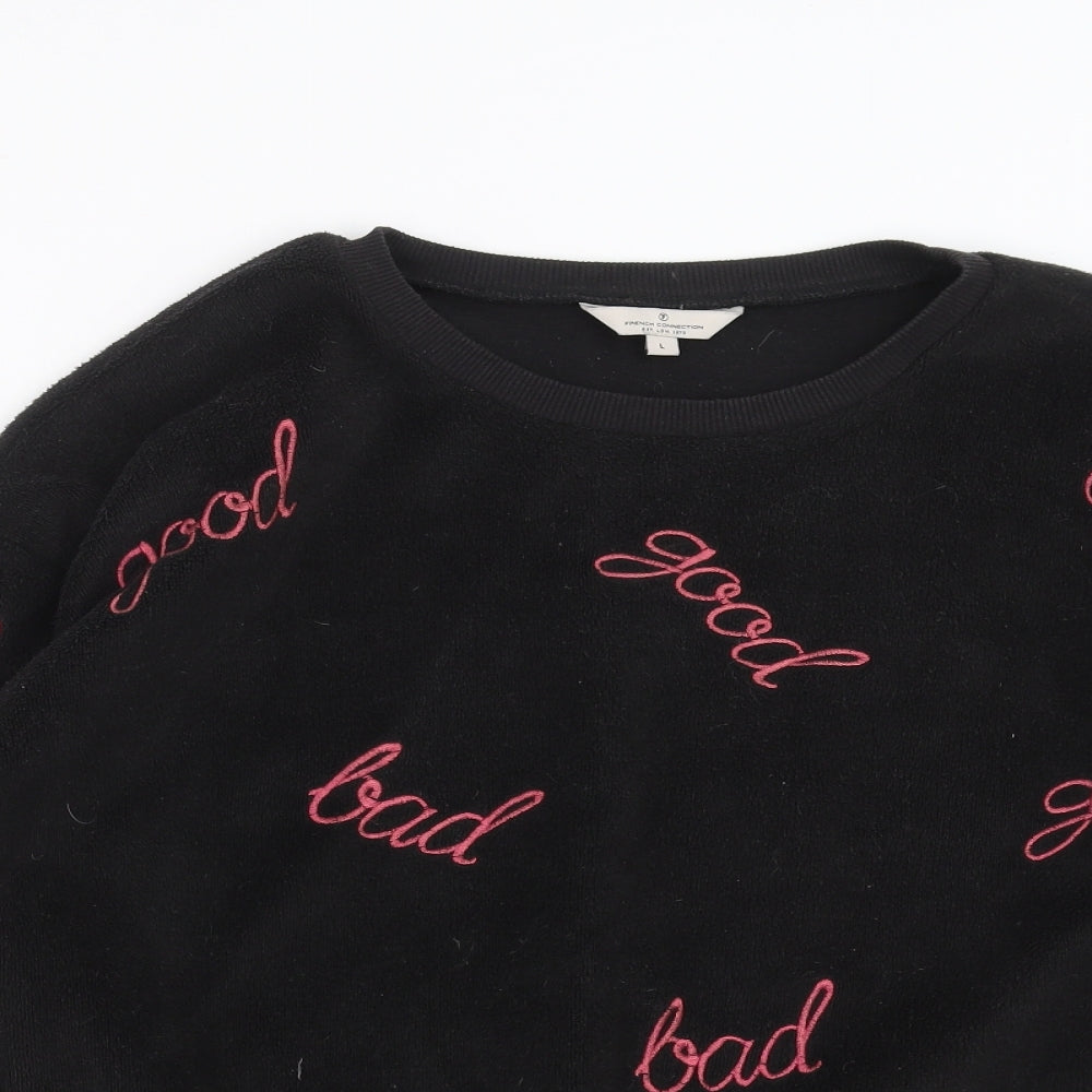 French Connection Womens Black   Pullover Sweatshirt Size L  - good bad
