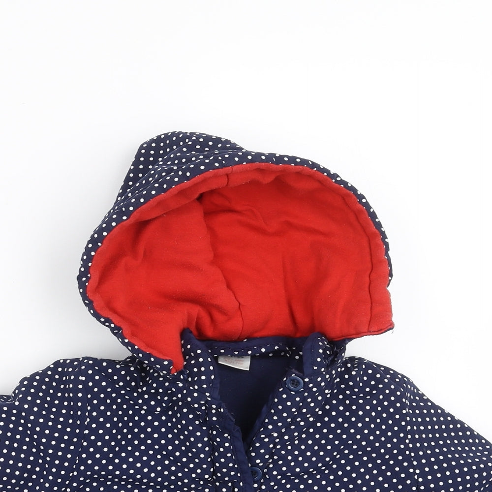 Jack & Lily Girls Blue Polka Dot  Jacket  Size 6-9 Months