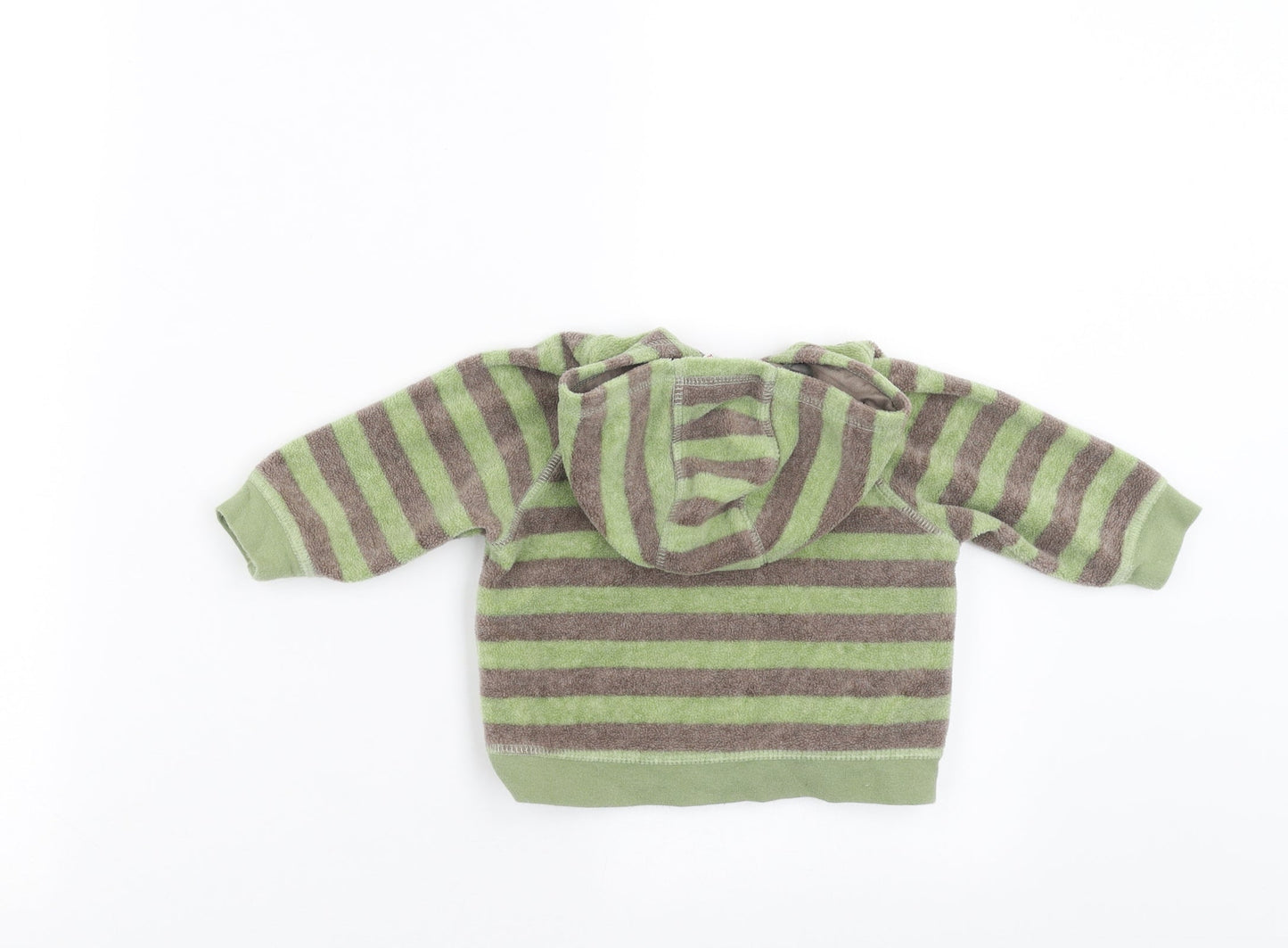 NEXT Boys Green Striped  Full Zip Jumper Size 0-3 Months  - newborn