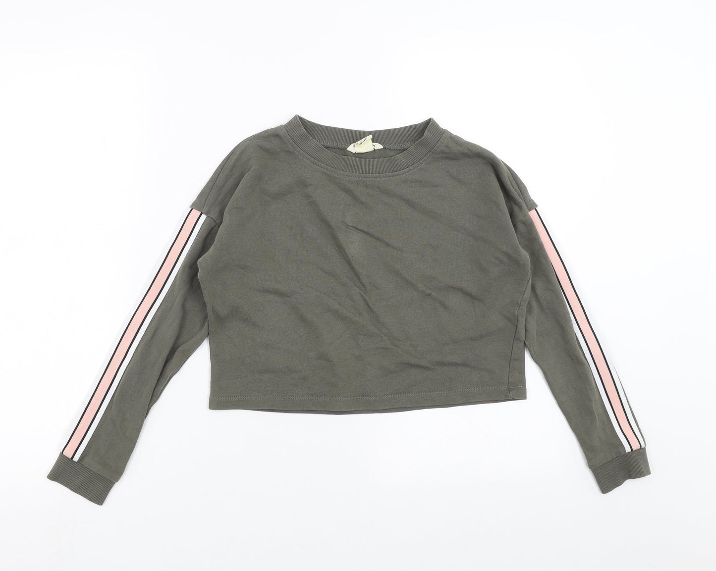H&M Girls Green   Pullover Sweatshirt Size 8-9 Years