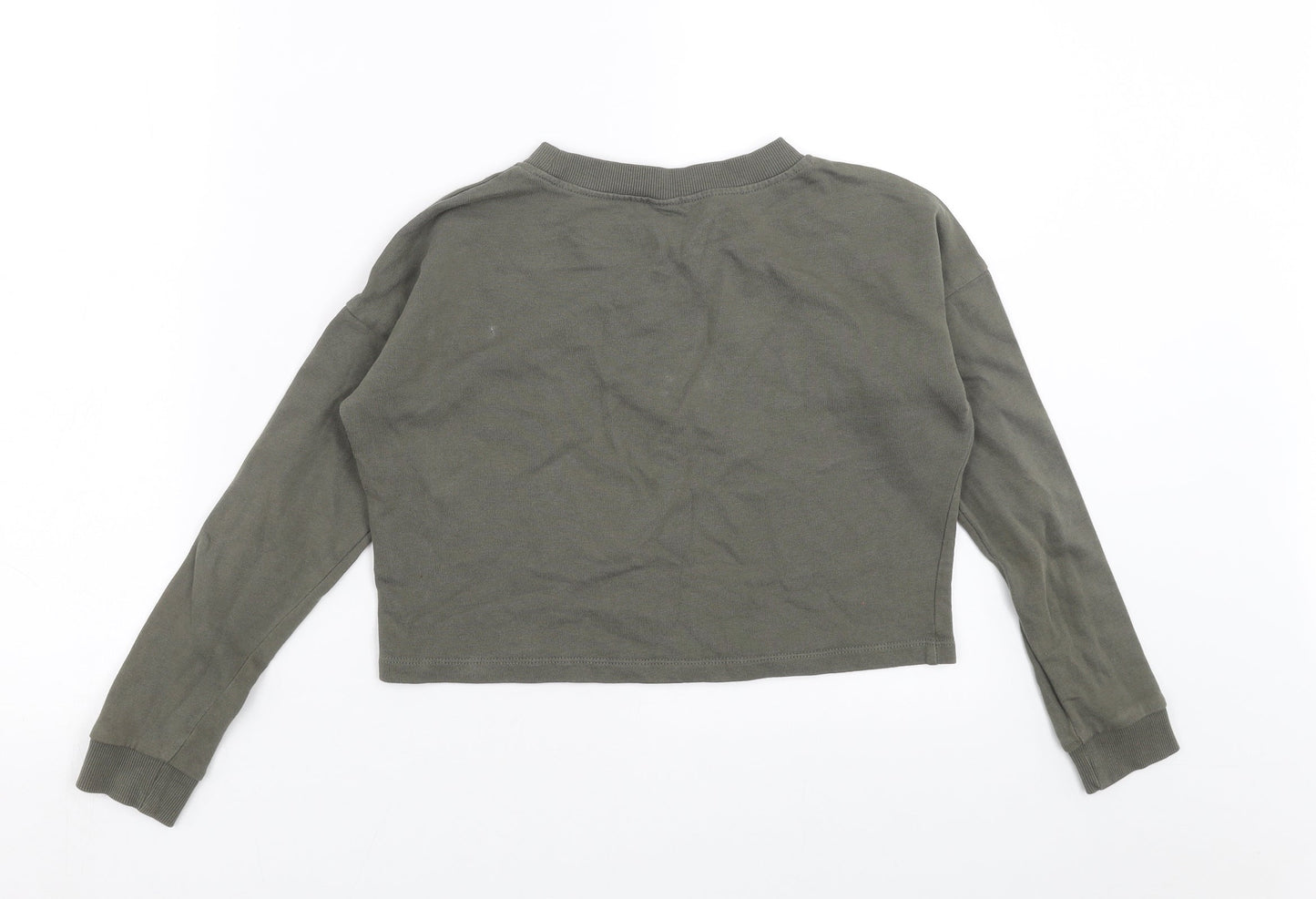 H&M Girls Green   Pullover Sweatshirt Size 8-9 Years