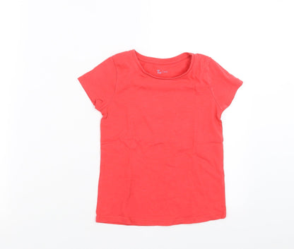 Additional front view of Tu girls’ pink basic t-shirt, size 5-6, years