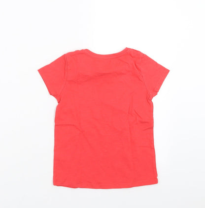 Back view of Tu girls’ pink basic t-shirt, size 5-6, years