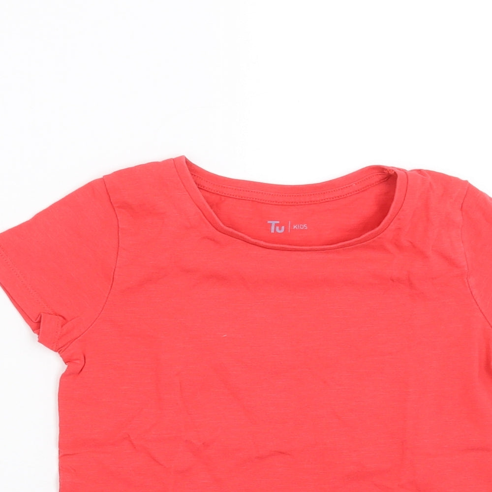 TU Girls Pink   Basic T-Shirt Size 5-6 Years