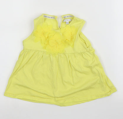 Additional front view of Debenhams girls’ yellow basic blouse, size 3, years