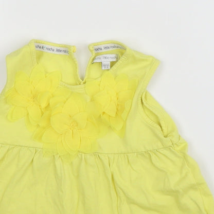 Close-up detail of Debenhams girls’ yellow basic blouse, size 3, years