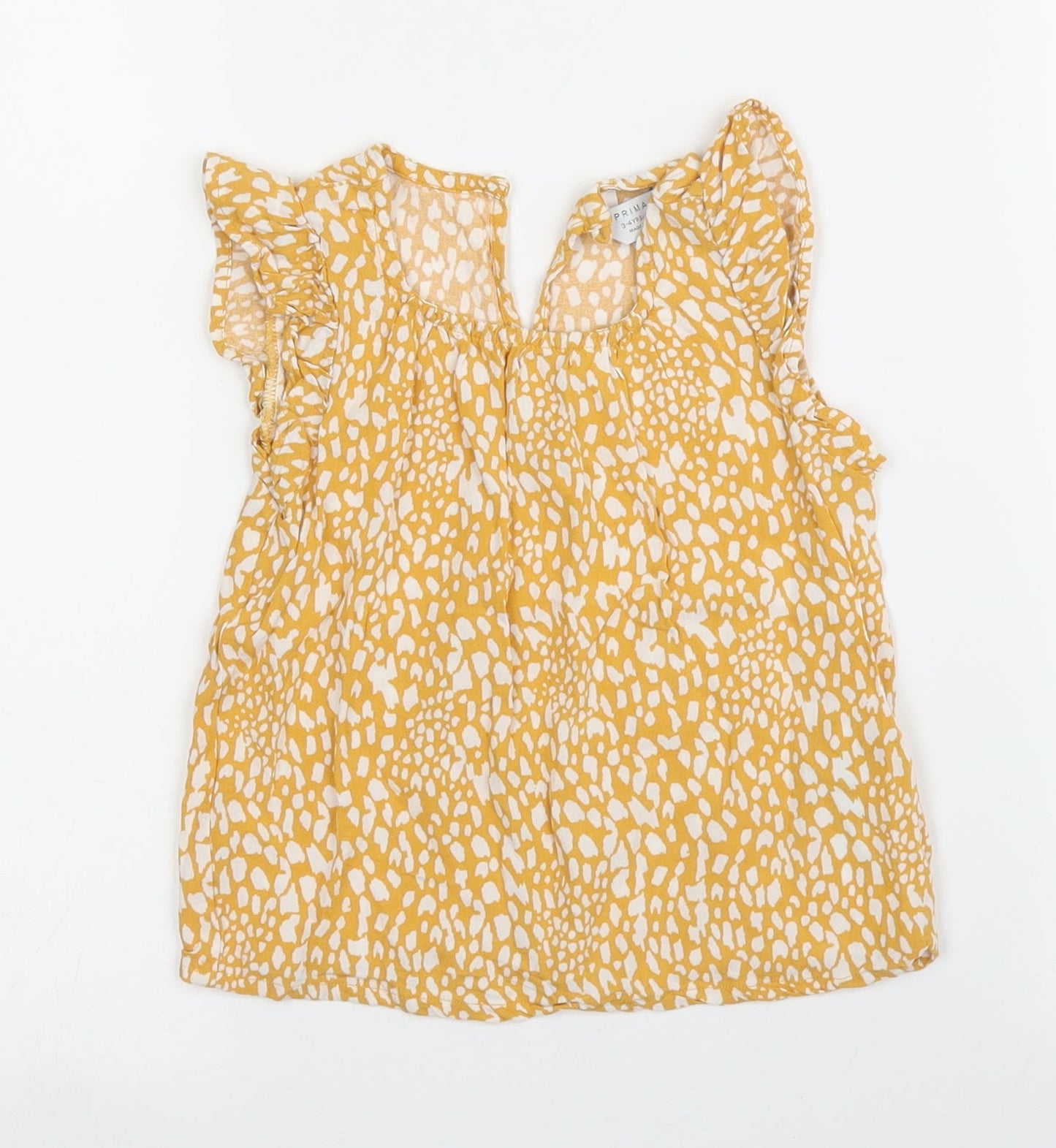 Primark Girls Yellow   Basic Blouse Size 3 Years
