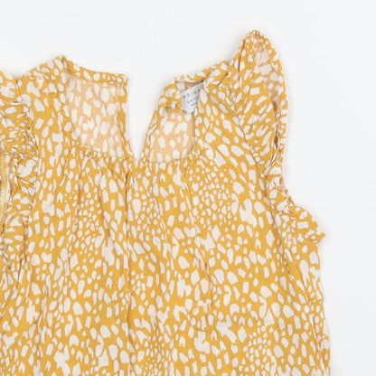 Close-up detail of Primark girls’ yellow basic blouse, size 3, years