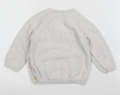 Back view of George girls’ grey jumper, size 6-9, months