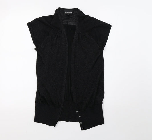 Warehouse Womens Black  Mesh Cardigan Jumper Size 14