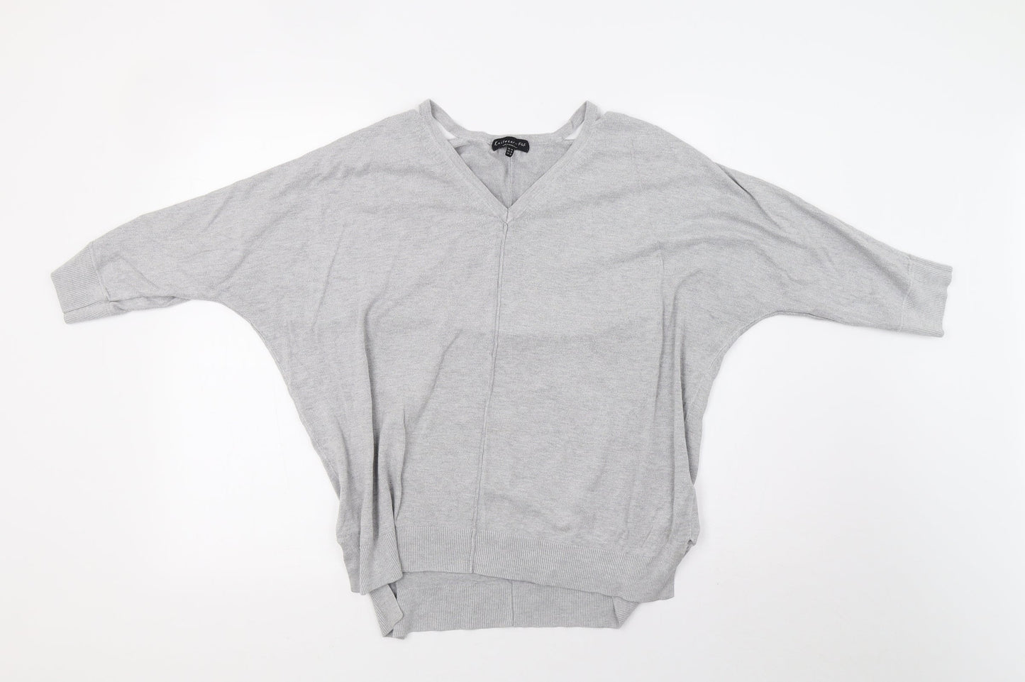 F&F Womens Grey  Knit Pullover Sweatshirt Size 14