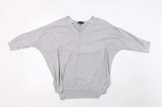 F&F Womens Grey  Knit Pullover Sweatshirt Size 14