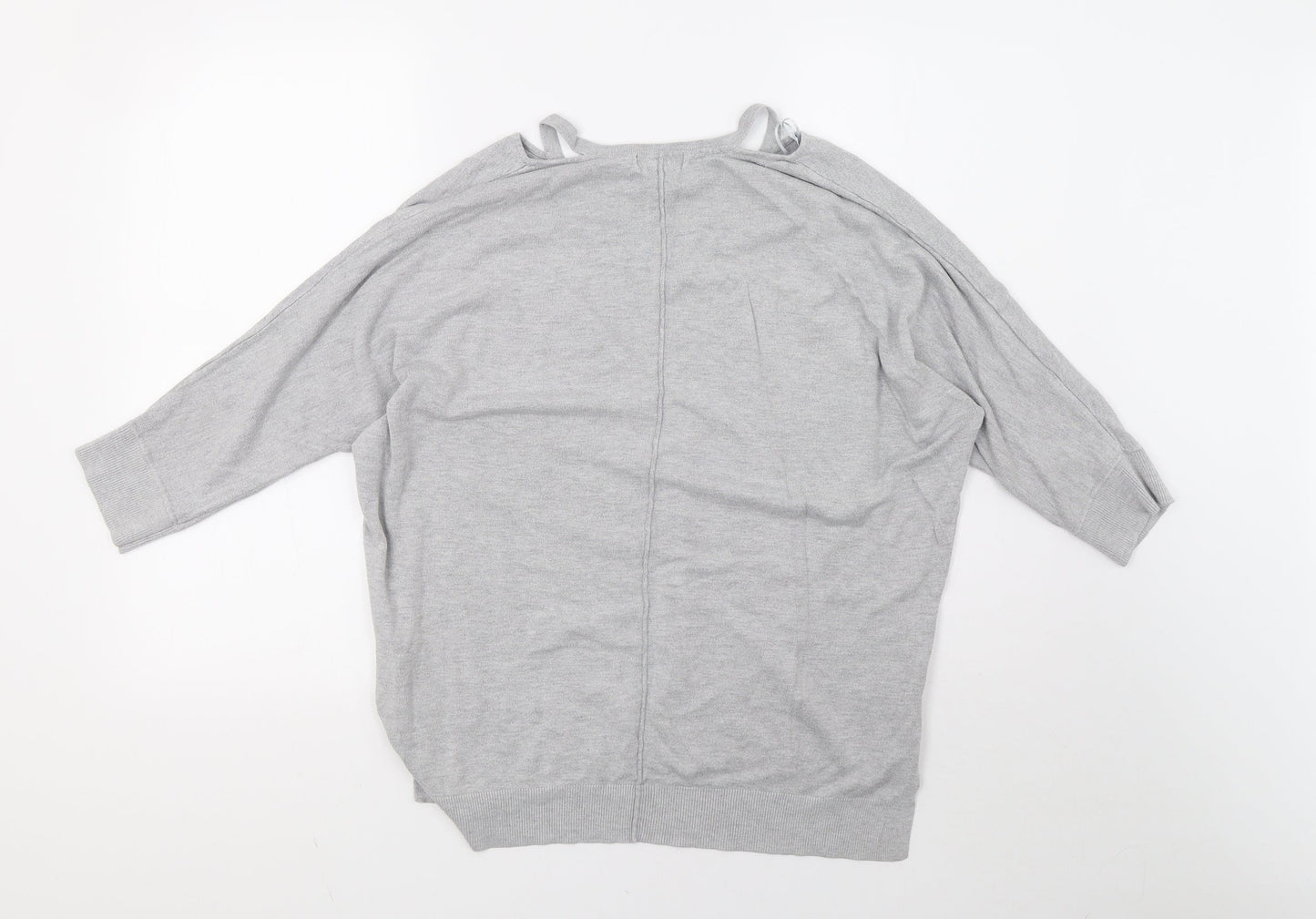 F&F Womens Grey  Knit Pullover Sweatshirt Size 14