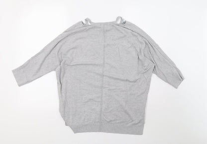 F&F Womens Grey  Knit Pullover Sweatshirt Size 14