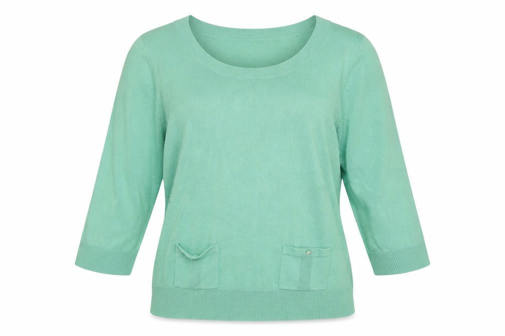 M&Co Womens Green  Knit Pullover Sweatshirt Size 12